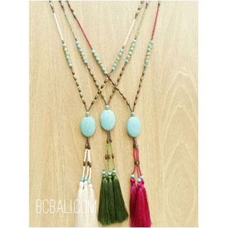 beads tassels stone caps three color  handmade